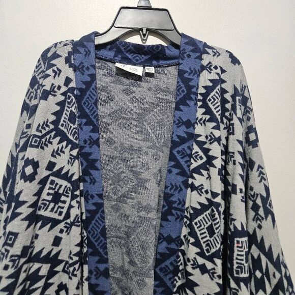d&co denim + company Tribal Print Blue Cardigan Missy - Picture 2 of 7